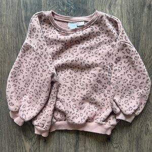 Zara Brown Leopard Print Sweatshirt